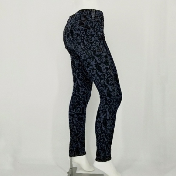 J Brand Skinny Leg Black Brocad Jean Size 26 - Picture 5 of 9